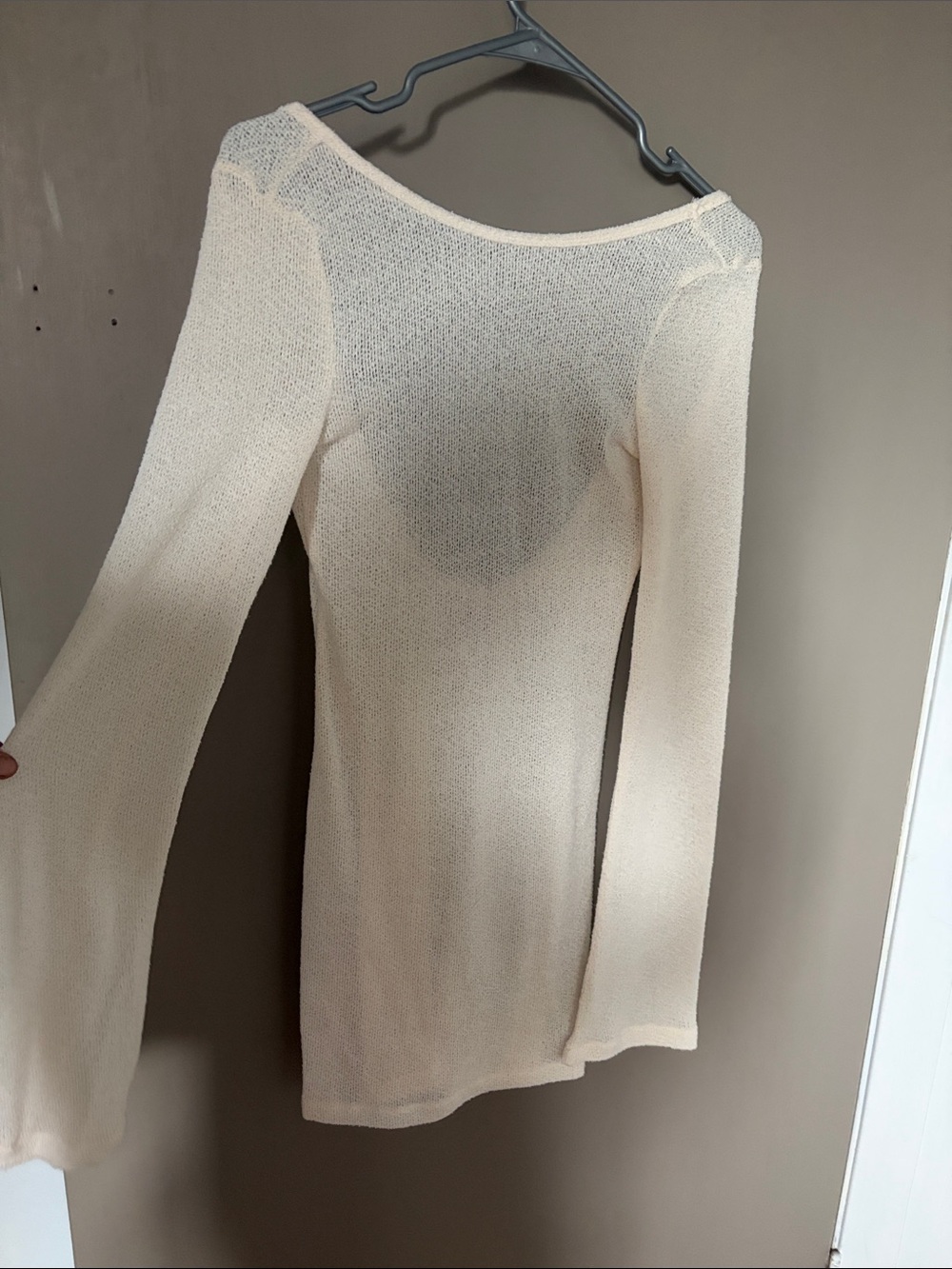Ardene Backless Lightweight Knit Dress in Cream